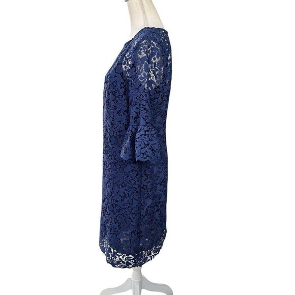 Boden Blue Lace Dress With Slip Navy Blue Size 8R - Picture 2 of 7